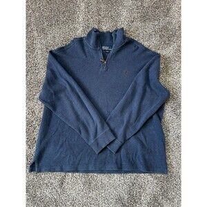 Polo by Ralph Lauren Blue Pull Over 1/4 zip Men's XXL 100% Cotton